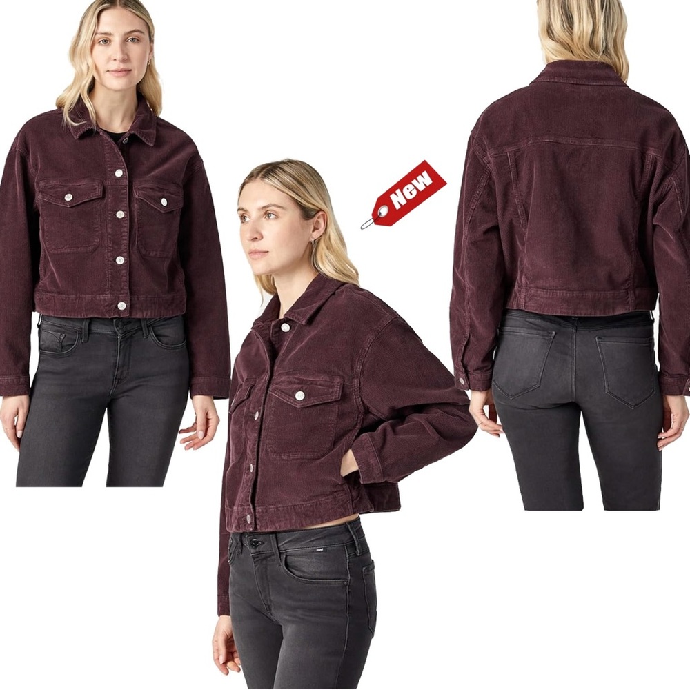 Mavi Women's Maren Mahogany Corduroy Cropped Jacket Sz XL NWT Button Front